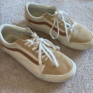 Cream and brown toned Vans